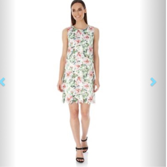 Uttam Boutique Floral print lace mini Dress in Small - Picture 2 of 14